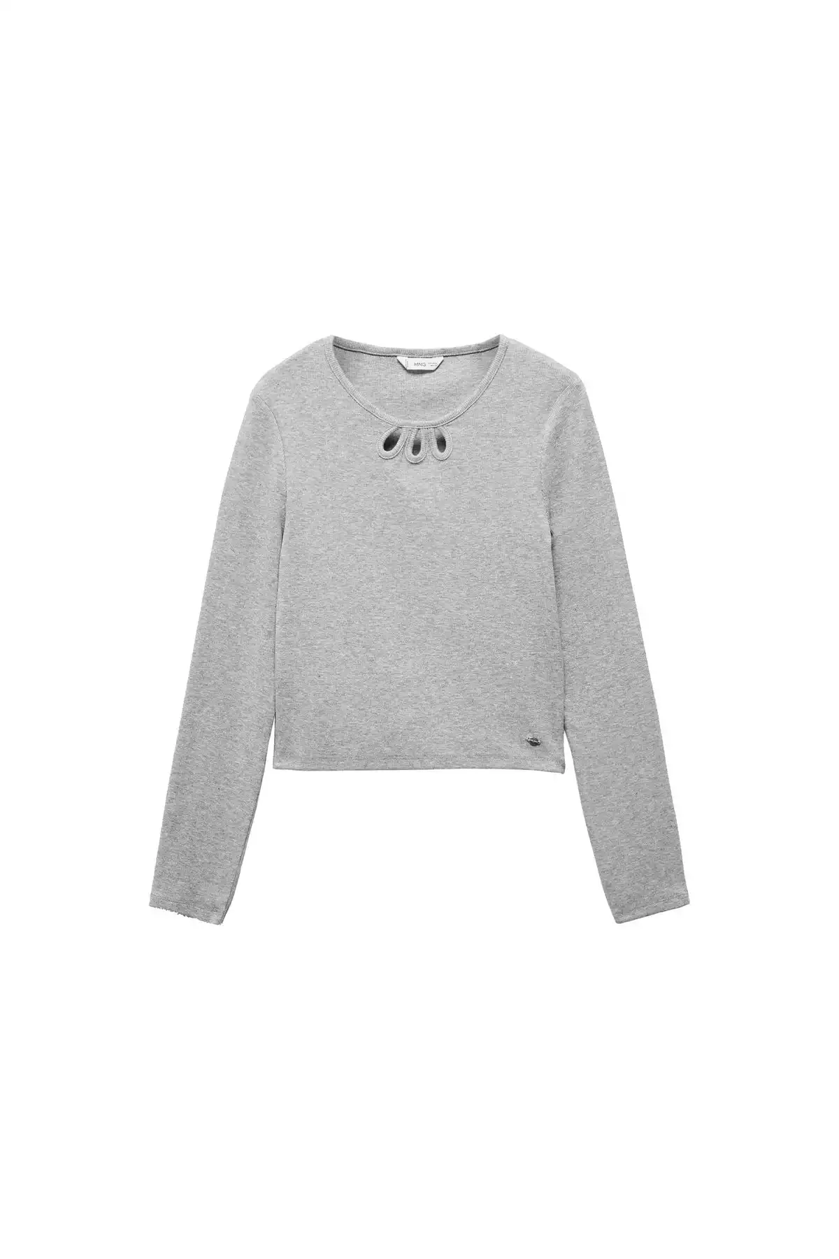 تیشرت فلزی طوسی دخترانه برند MANGO کد 1749858065