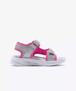 صندل براق نورانی بزرگ طوسی SLHP دخترانه چپ برند Skechers کد 1750963696