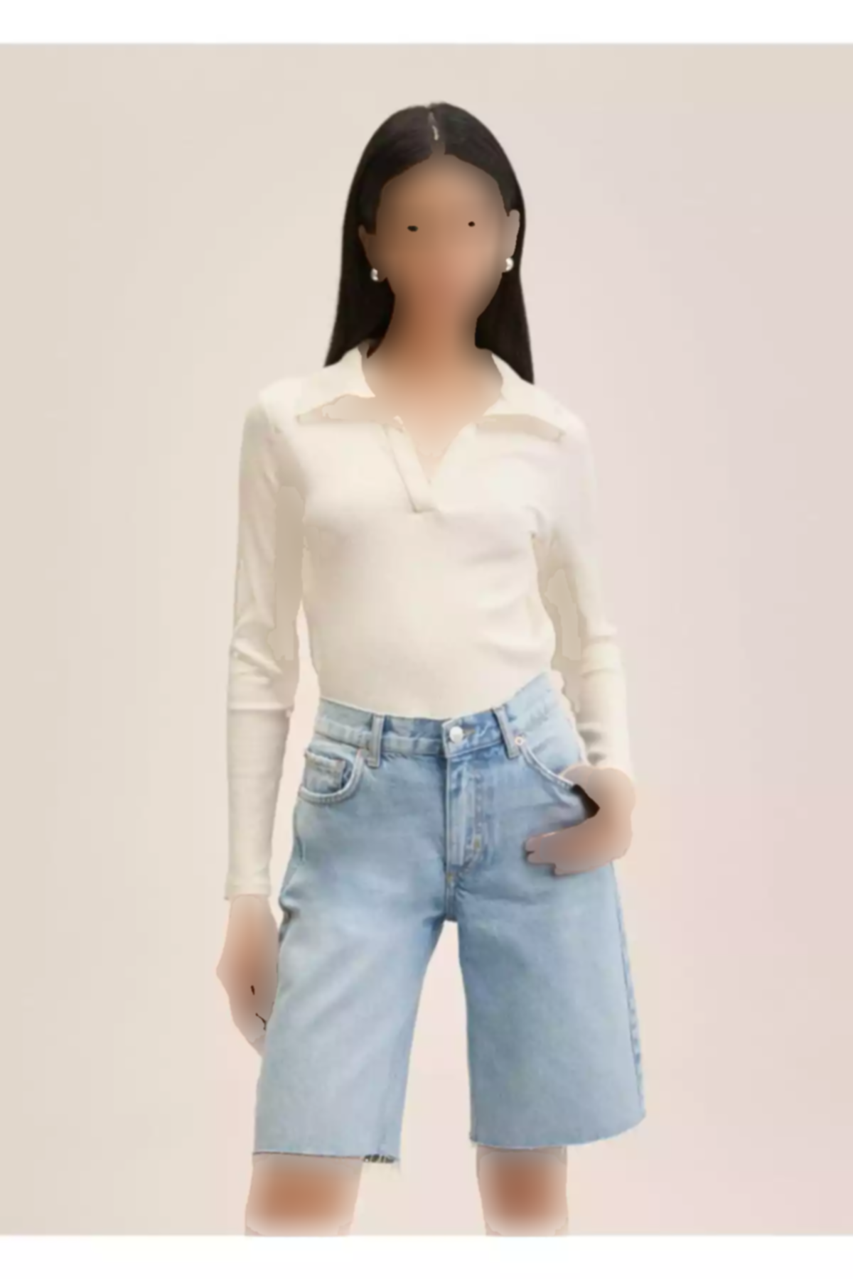 شلوارک برمودا پاچه جین برند MANGO کد 1750846271