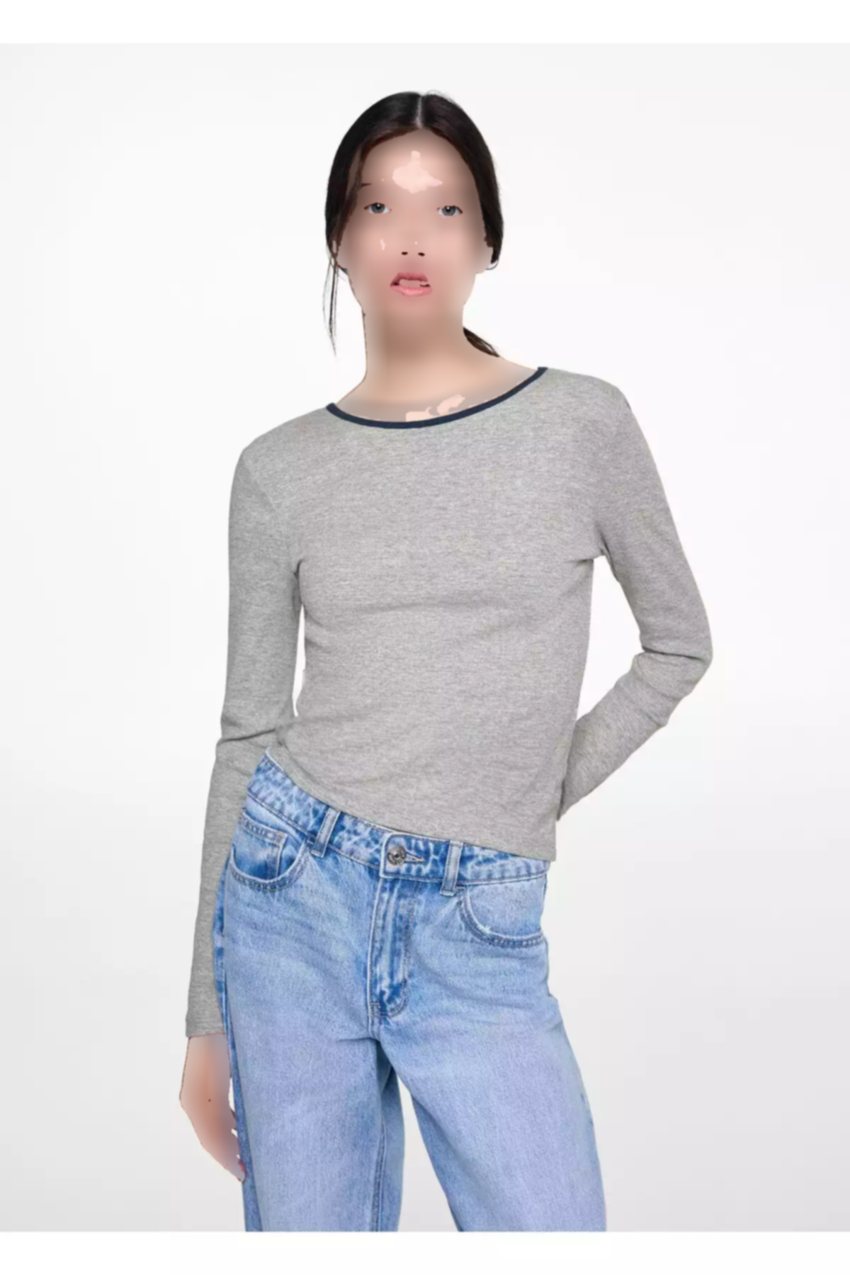 تیشرت فلزی طوسی دخترانه برند MANGO کد 1749867729