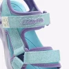 صندل براق نورانی بزرگ آبی دخترانه چپ برند Skechers کد 1750963753