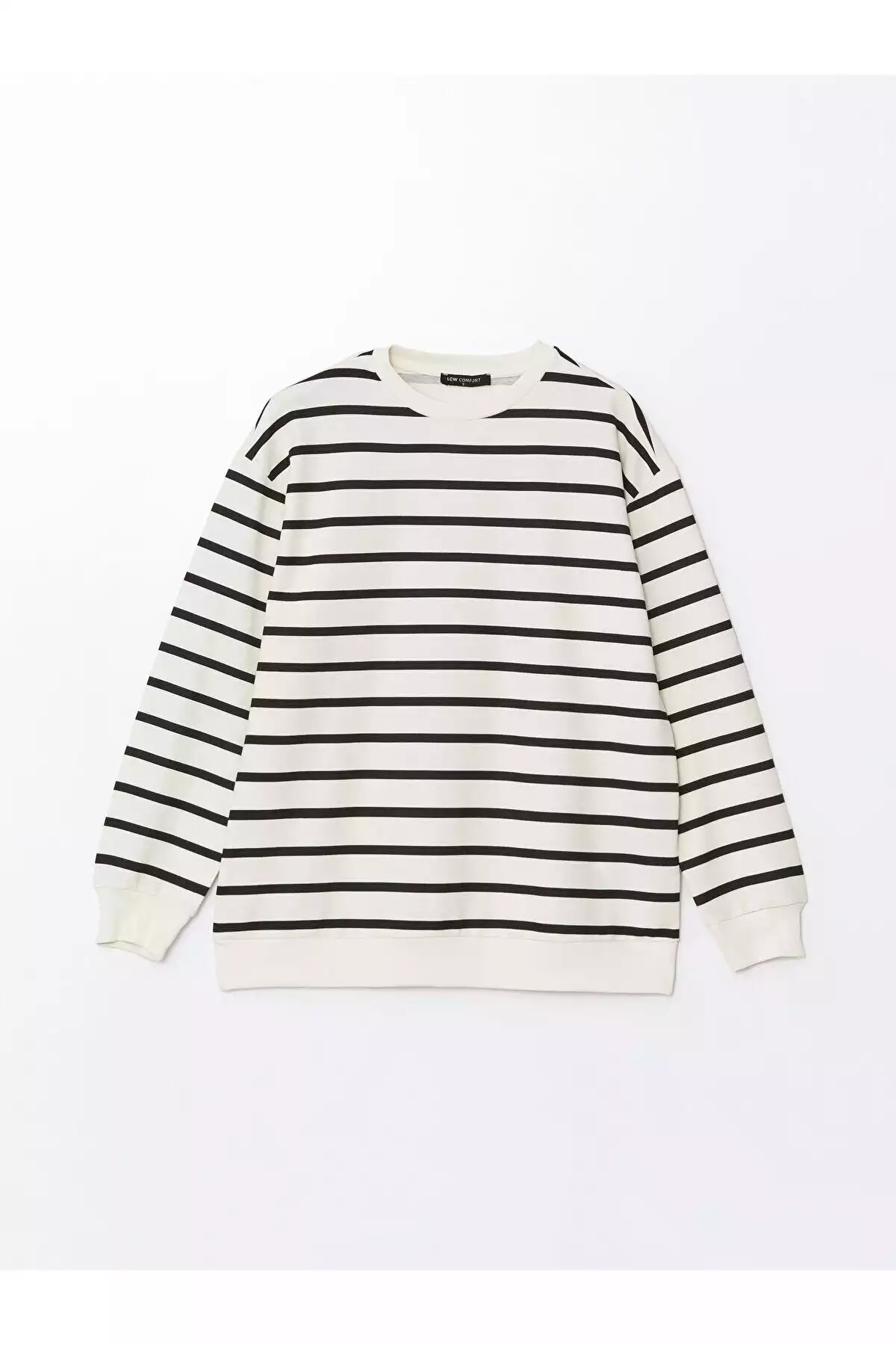 سوییشرت راهراه یقه گرد زنانه برند LC Waikiki کد 1750991465