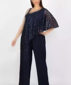 سرهمی طرح توری سایز بزرگ سرمه ای زنانه برند Şans کد 1750954630