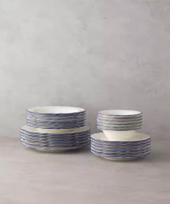 سرویس غذاخوری چینی 6نفره 24تکه آبی برند English Home کد 1750184585