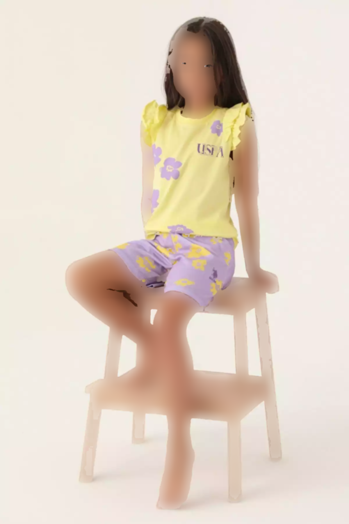 ست شلوارک دخترانه زرد روشن برند U.S. Polo Assn. کد 1749501069