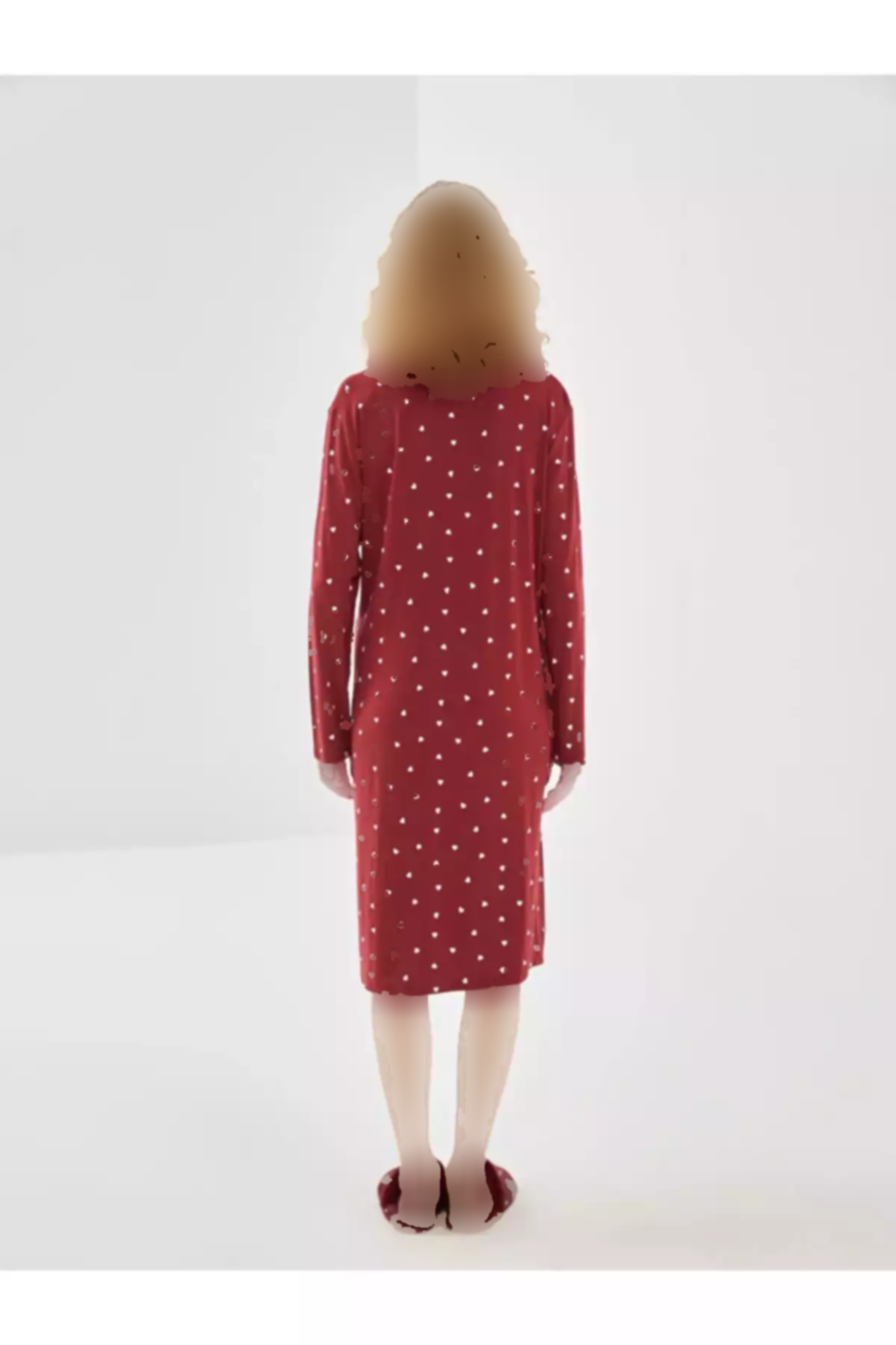 سرهمی بارداری پیراهن یقه خالدار رویای بورگوندی برند LC Waikiki کد 1750981865