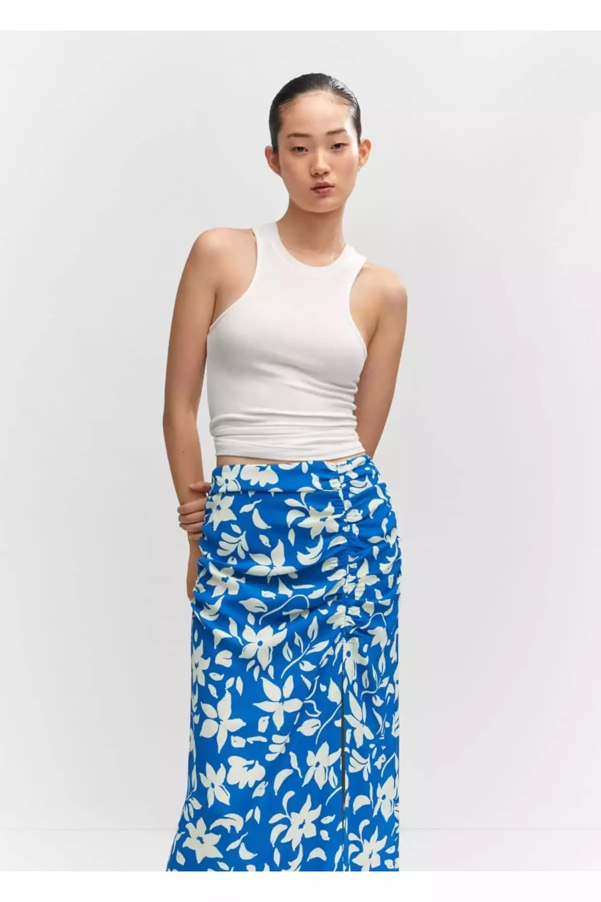 دامن چاک دار طرحدار برند MANGO کد 1751186473