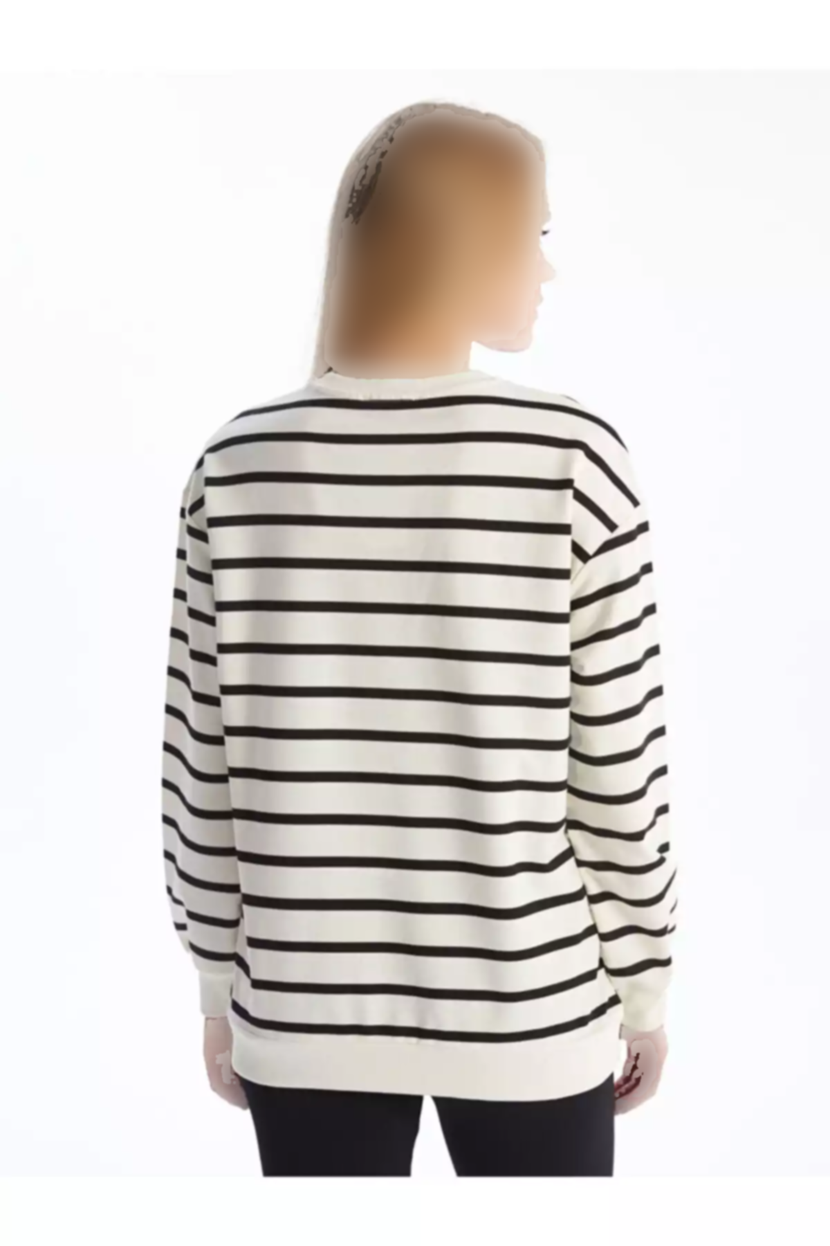 سوییشرت راهراه یقه گرد زنانه برند LC Waikiki کد 1750991465