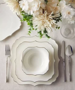 سرویس غذاخوری چینی 6نفره 27تکه نقره ای برند English Home کد 1750188184