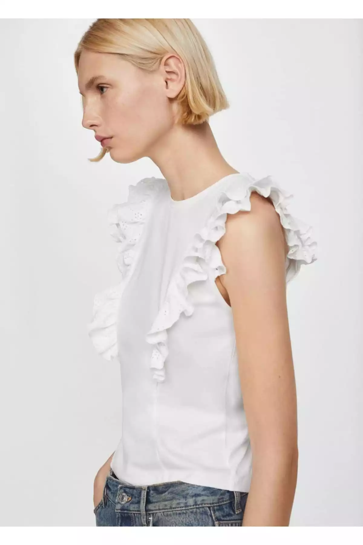 پنبه ای چیندار تیشرت برند MANGO کد 1750210103