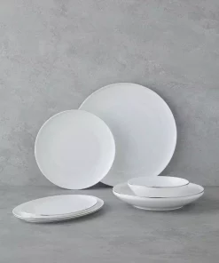 سرویس غذاخوری چینی 6نفره 27تکه میلانو نقره ای برند English Home کد 1750188185