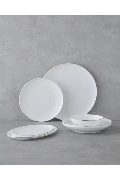 سرویس غذاخوری چینی 6نفره 27تکه میلانو نقره ای برند English Home کد 1750188185