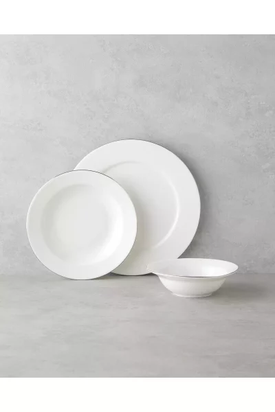 سرویس غذاخوری چینی 4نفره 12تکه نقره ای برند English Home کد 1750188075