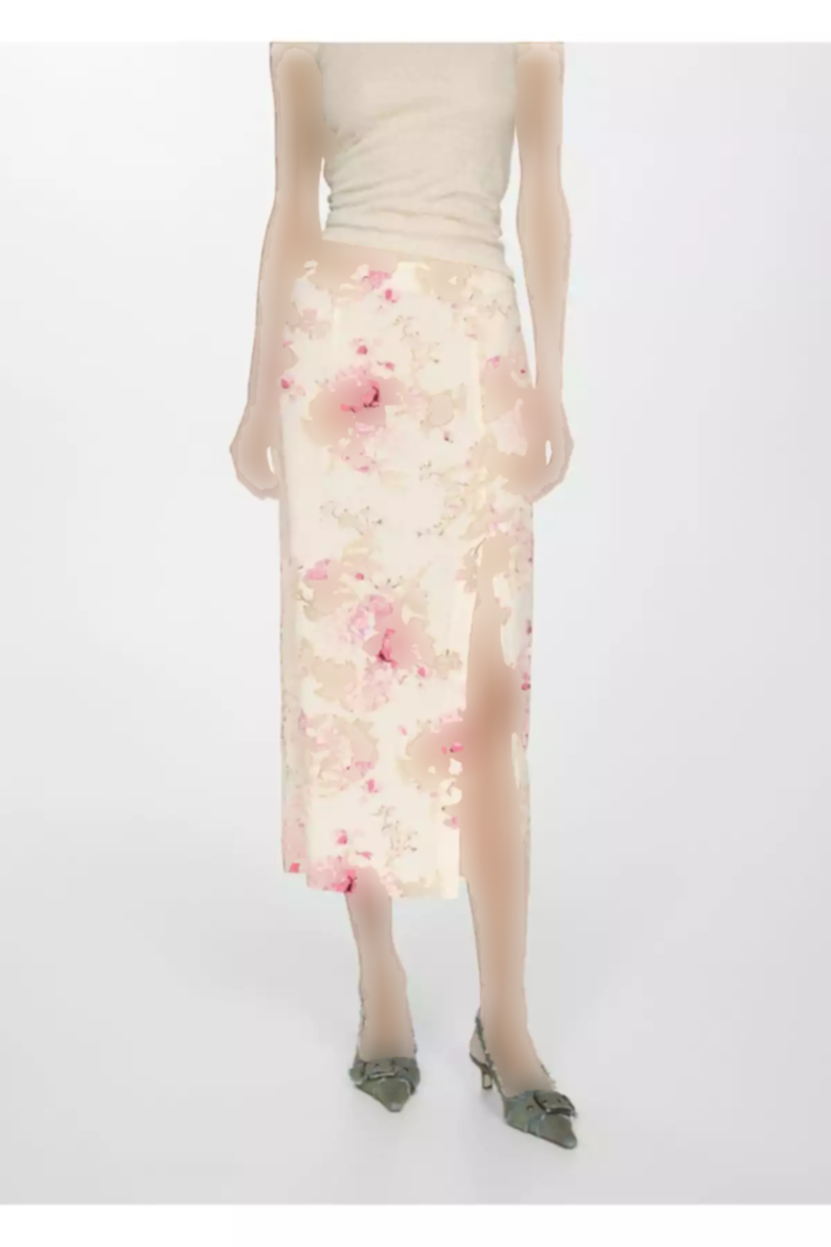 دامن کتان چاک دار برند MANGO کد 1751193727