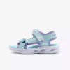 صندل براق نورانی بزرگ آبی دخترانه چپ برند Skechers کد 1750963753