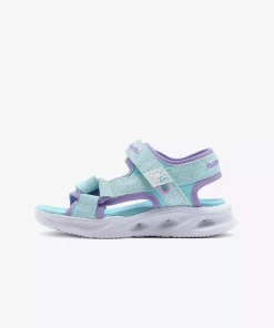 صندل براق نورانی بزرگ آبی دخترانه چپ برند Skechers کد 1750963753