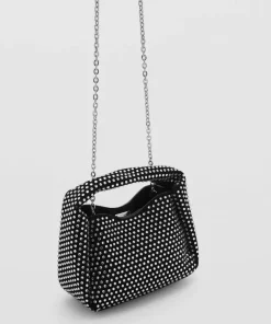 کوچک زنجیردار نگین دار کیف استراس برند MANGO کد 1749912858