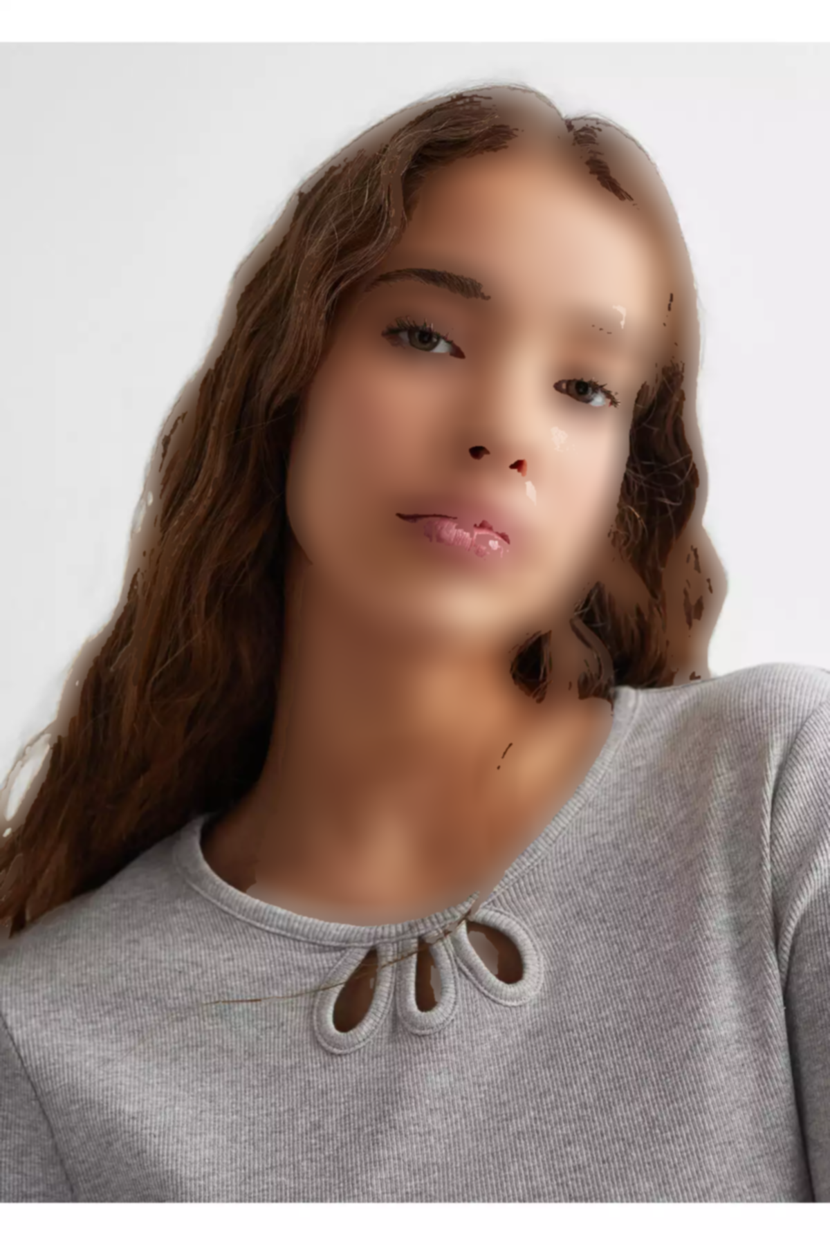 تیشرت فلزی طوسی دخترانه برند MANGO کد 1749858065