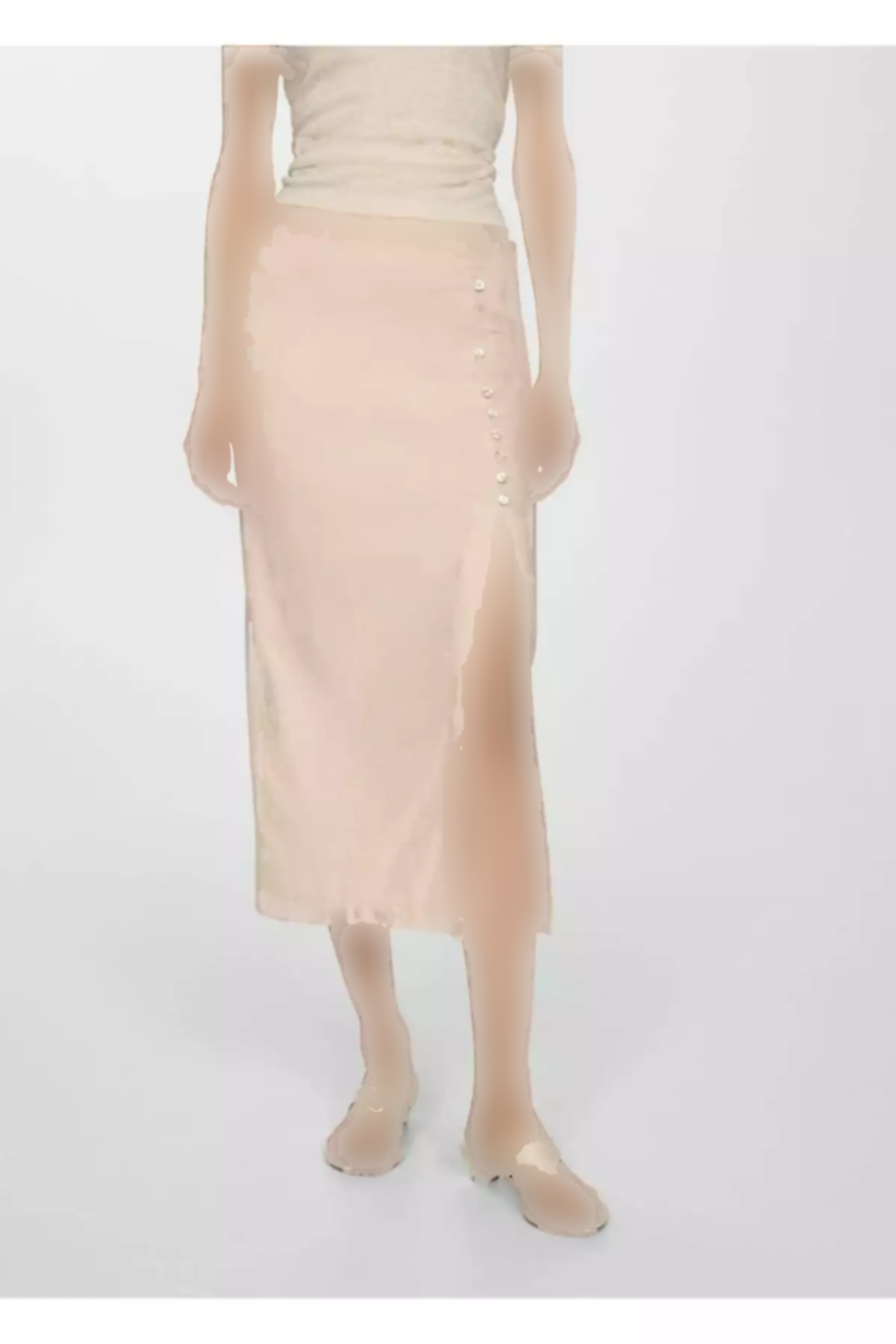 دامن کتان چاک دار برند MANGO کد 1751186469