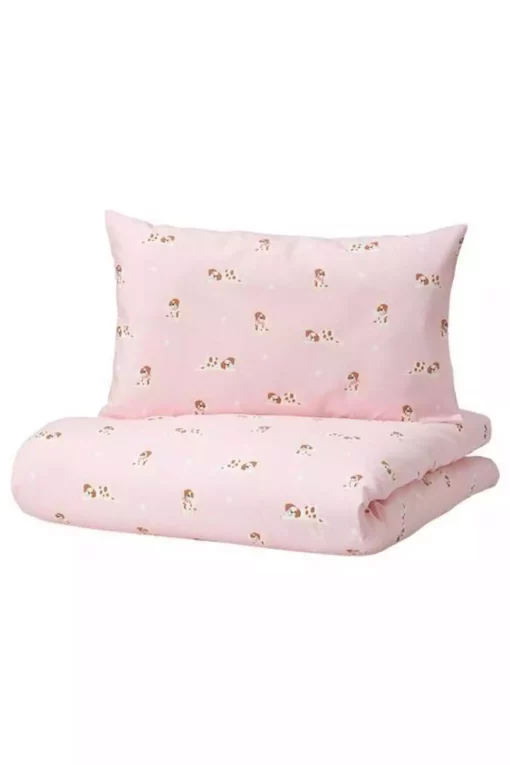ست کاور سرویس خواب کودک سگ دو طرفه رنگ صورتی سانتی متر برند IKEA کد 1750056075