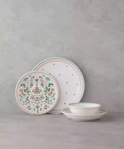 سرویس غذاخوری سرامیک 4نفره 16تکه سبز انولا برند English Home کد 1750184528