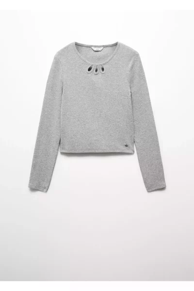 تیشرت فلزی طوسی دخترانه برند MANGO کد 1749858065