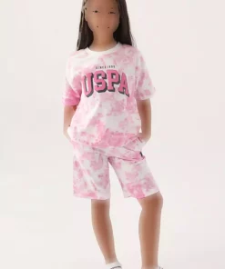 ست برمودا طراحی شده بنفش دخترانه assn برند U.S. Polo Assn. کد 1749496651