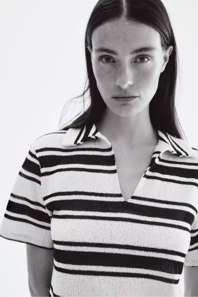 بافتنی بالا یقه دار برند H&M کد 1749496585