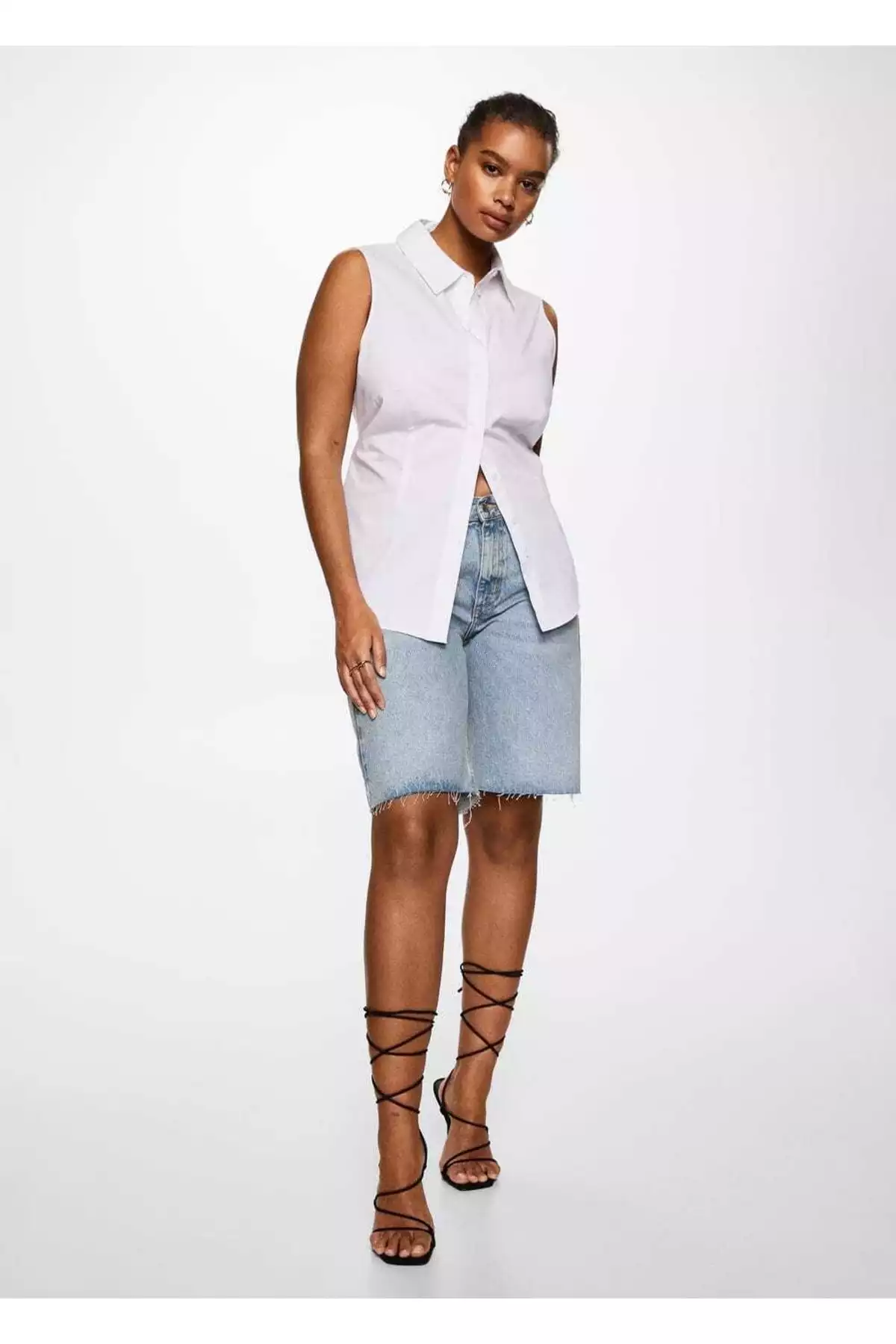 شلوارک برمودا پاچه جین برند MANGO کد 1750846271