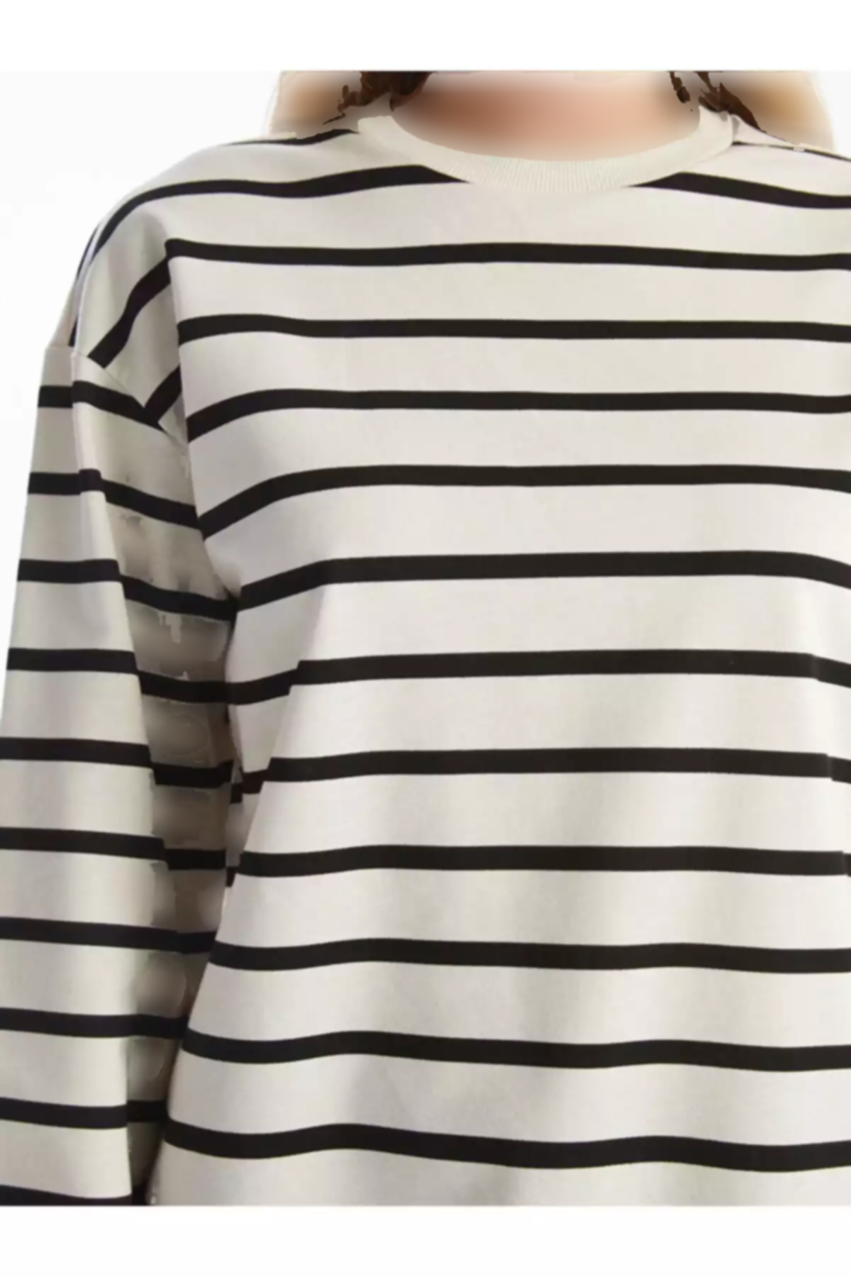 سوییشرت راهراه یقه گرد زنانه برند LC Waikiki کد 1750991465