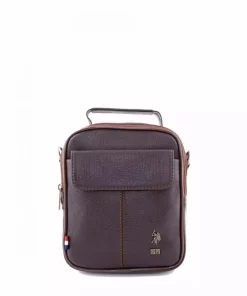 ضربدری آرم فلزی کیف مردانه بنددار assn قهوه برند U.S. Polo Assn. کد 1749179465
