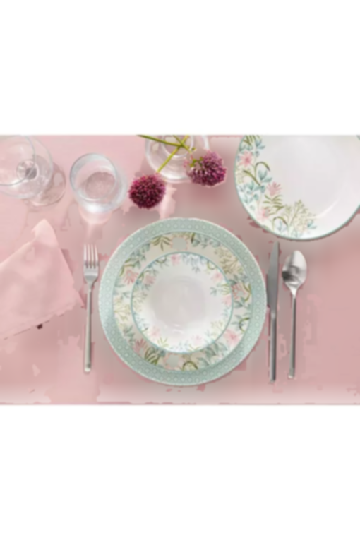 سرویس غذاخوری چینی 6نفره 24تکه صورتی آبی سایگون برند English Home کد 1750188074
