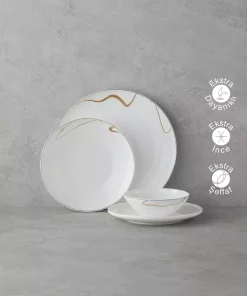 سرویس غذاخوری چینی 6نفره 27تکه طلایی برند English Home کد 1750188183