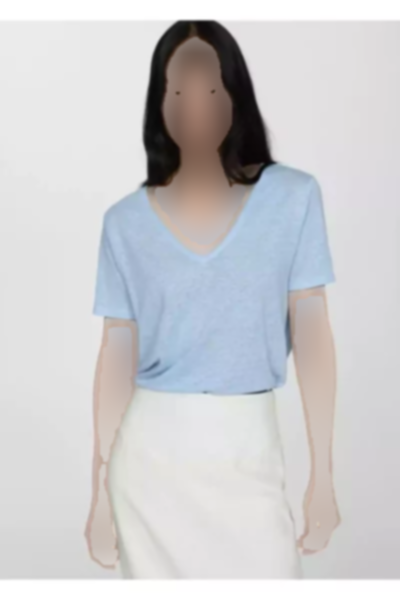 کتان آستین کوتاه تیشرت برند MANGO کد 1750214468