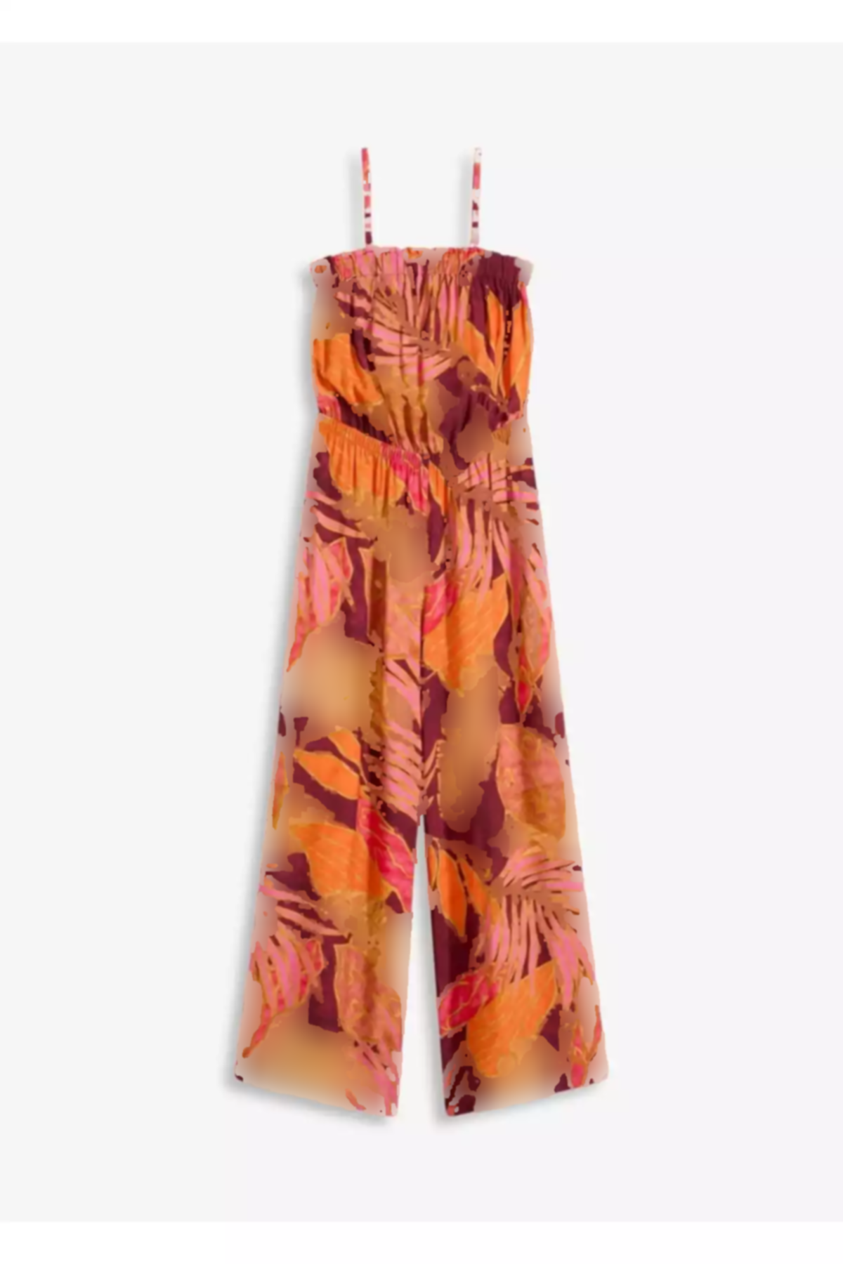 سرهمی ابریشم مصنوعی بنددار طرحدار سایز بزرگ نارنجی زنانه برند Şans کد 1750954690