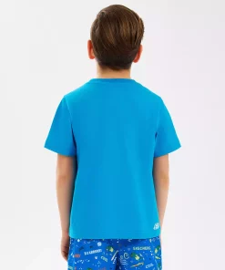 تیشرت پسرانه بزرگ آبی برند Skechers کد 1749867726