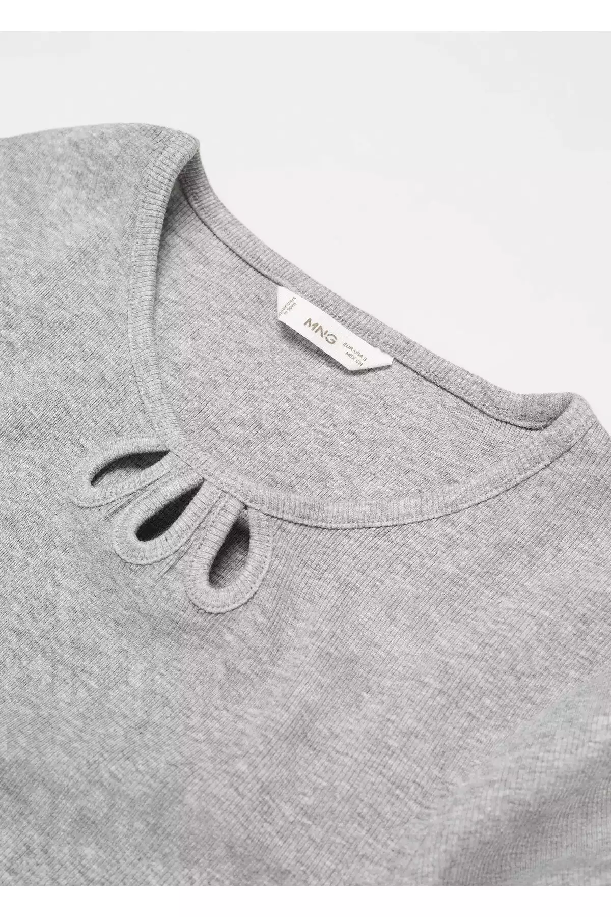 تیشرت فلزی طوسی دخترانه برند MANGO کد 1749858065