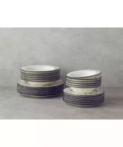 سرویس غذاخوری چینی 6نفره 24تکه مشکی عارف برند English Home کد 1750188128