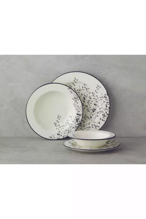 سرویس غذاخوری چینی 6نفره 24تکه مشکی عارف برند English Home کد 1750188128