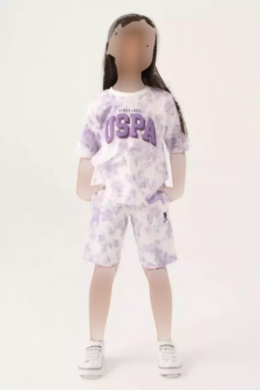 ست برمودا طراحی شده بنفش دخترانه assn برند U.S. Polo Assn. کد 1749496647