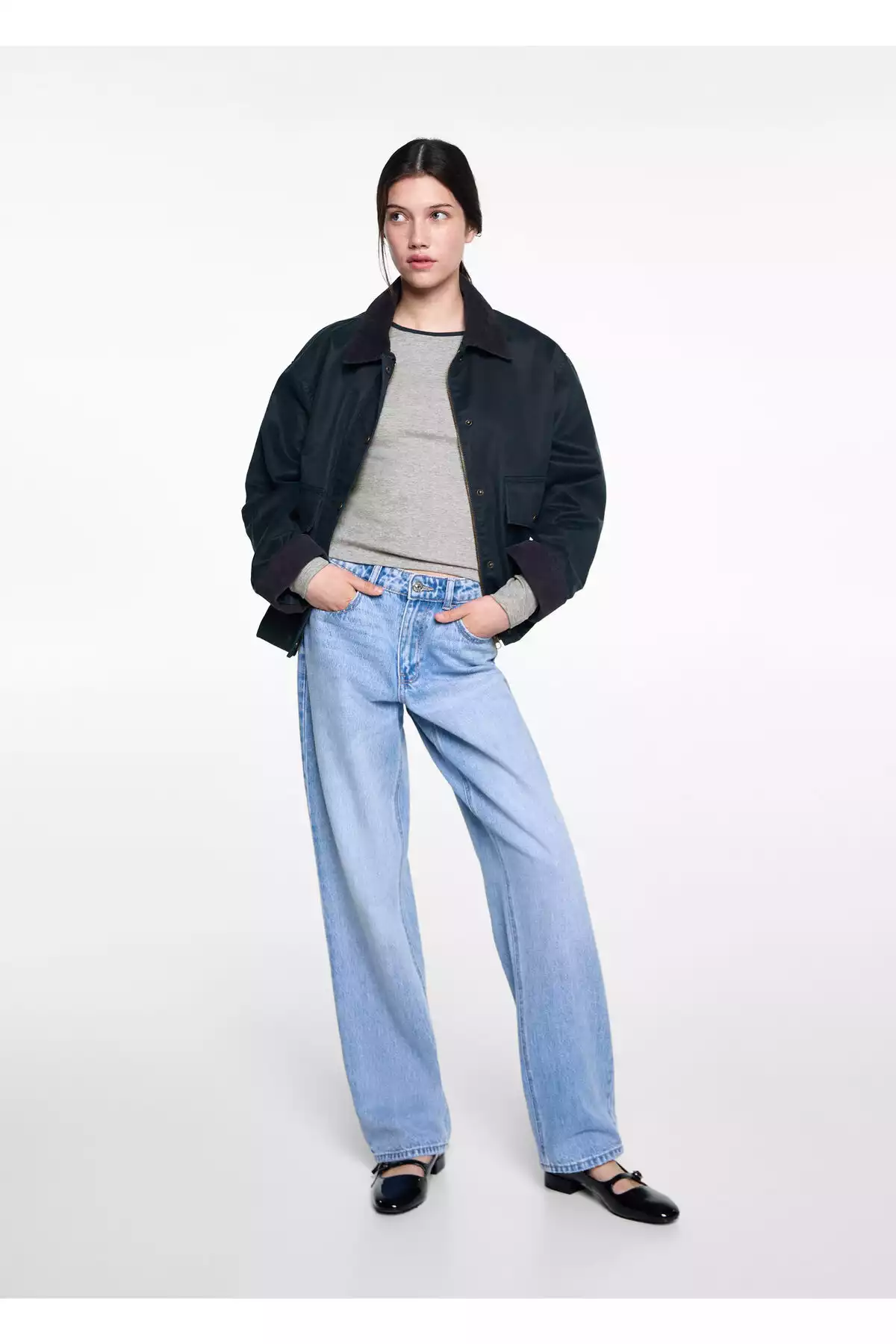 تیشرت فلزی طوسی دخترانه برند MANGO کد 1749867729