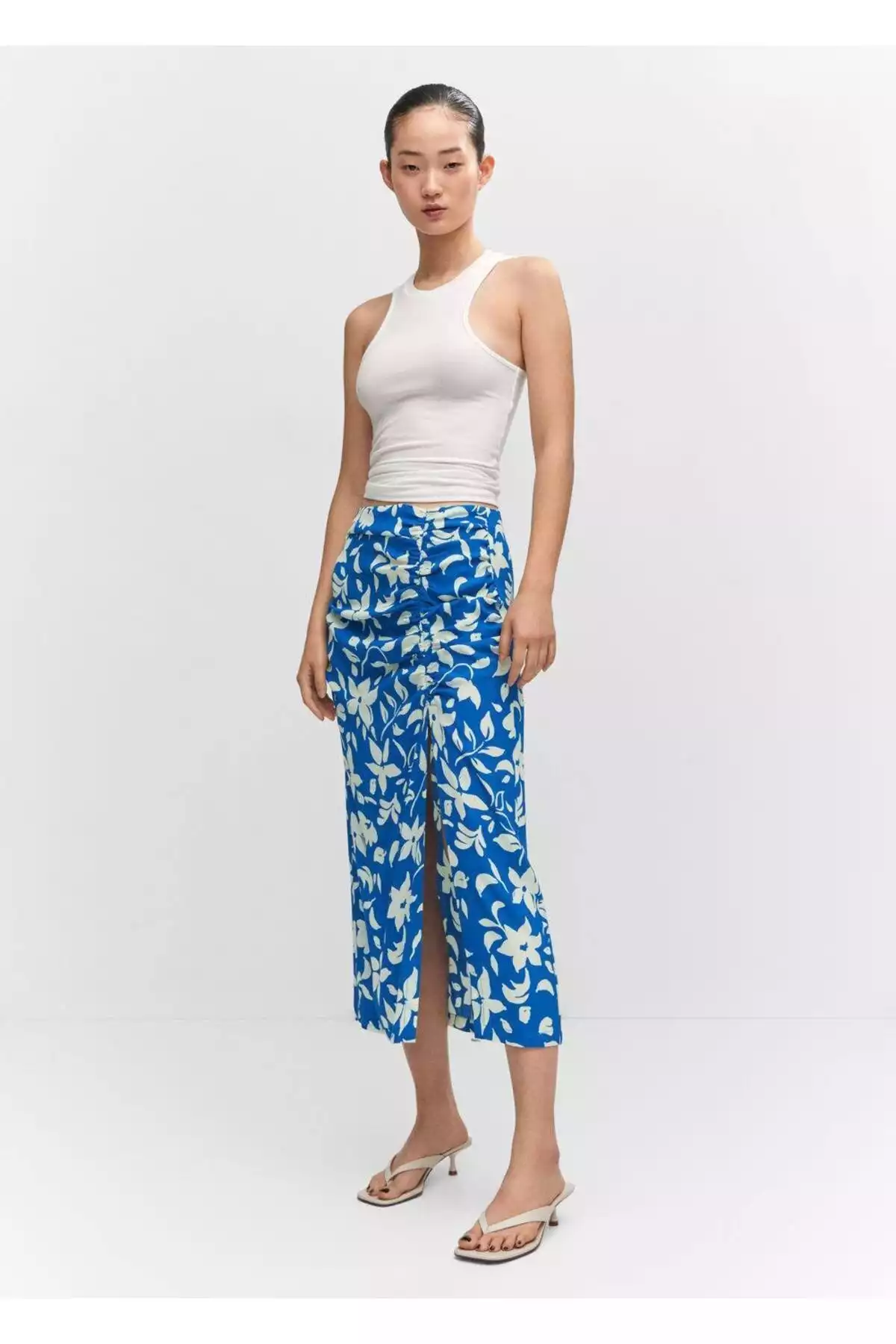 دامن چاک دار طرحدار برند MANGO کد 1751186473