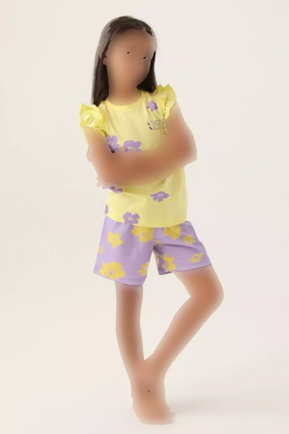 ست شلوارک دخترانه زرد روشن برند U.S. Polo Assn. کد 1749501069