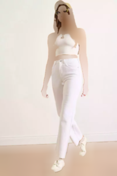 جین راحت جیب دار لاکرا پالازا پاچه سفید زنانه برند Olalook کد 1753677668