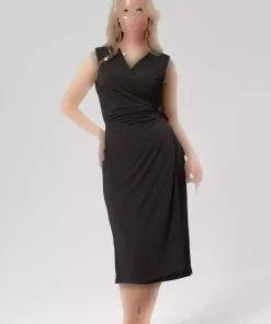 لباس مجلسی بدون آستین سایز بزرگ سیاه/بورگوندی برند Lyn Mama کد 1753864265