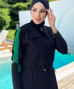 مایو اسلامی پوشیده اسپرت کامل لاکرا 4578مشکی نقره ای برند Remsa Mayo کد 1753763473