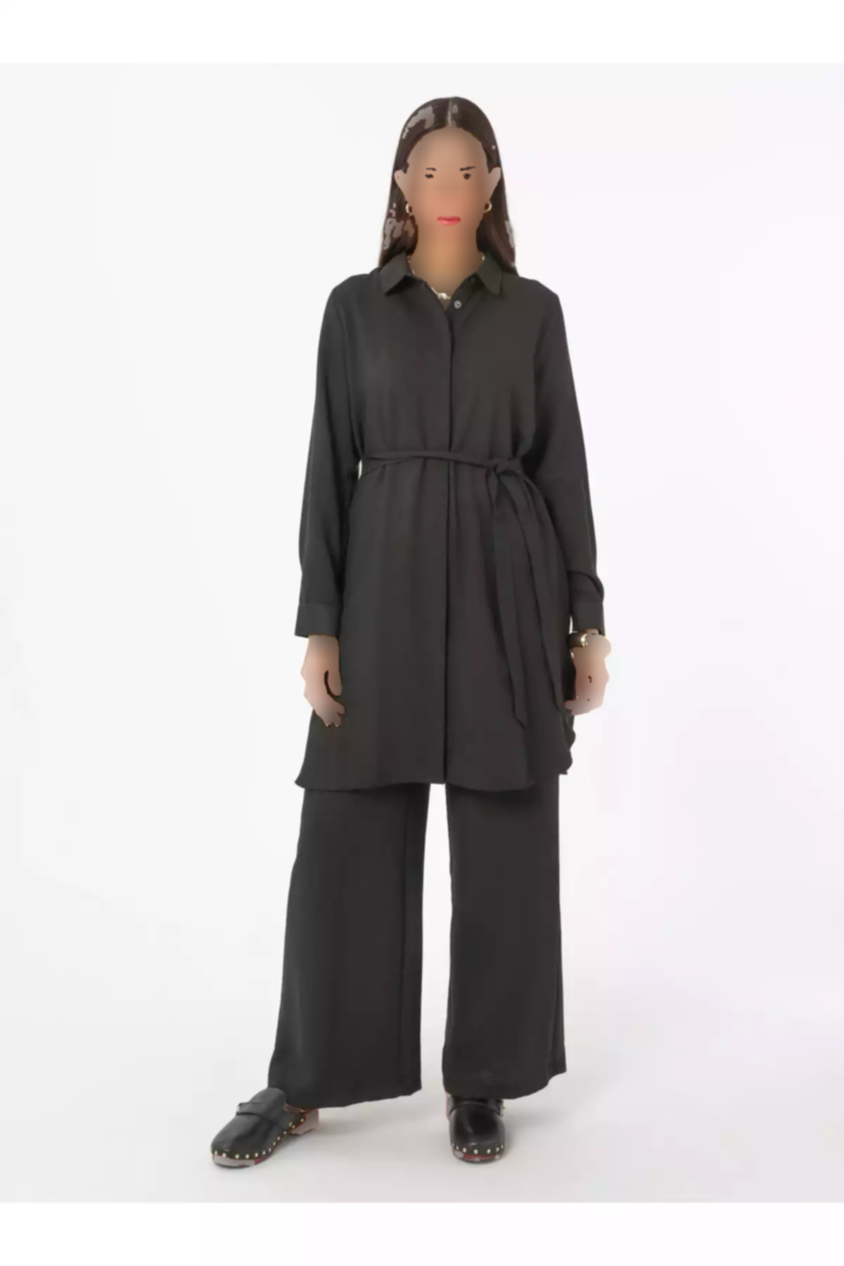 ست دوتایی تونیک نرم رفکا مشکی شلوار برند Refka کد 1753361528