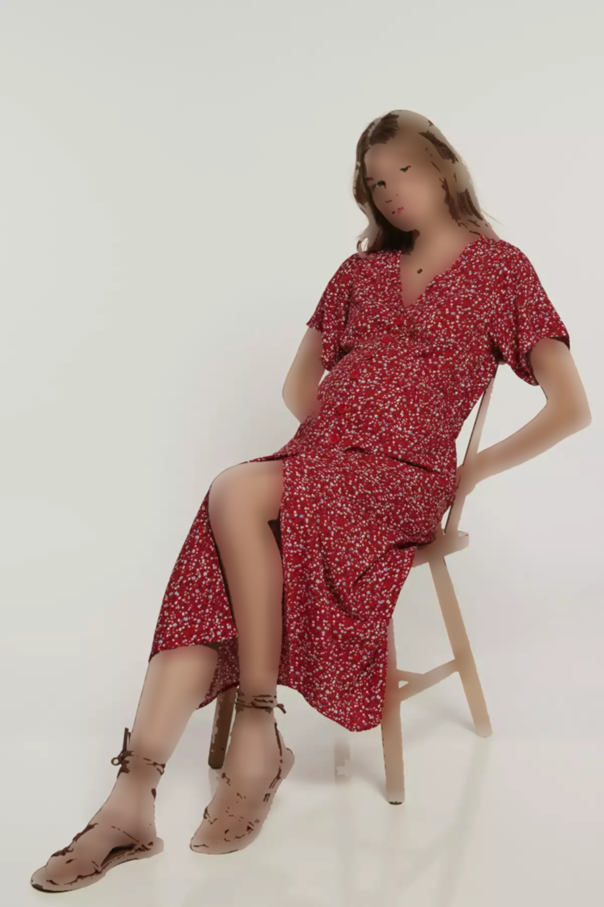 پیراهن قرمز بارداری برند Lyn Mama کد 1753846989