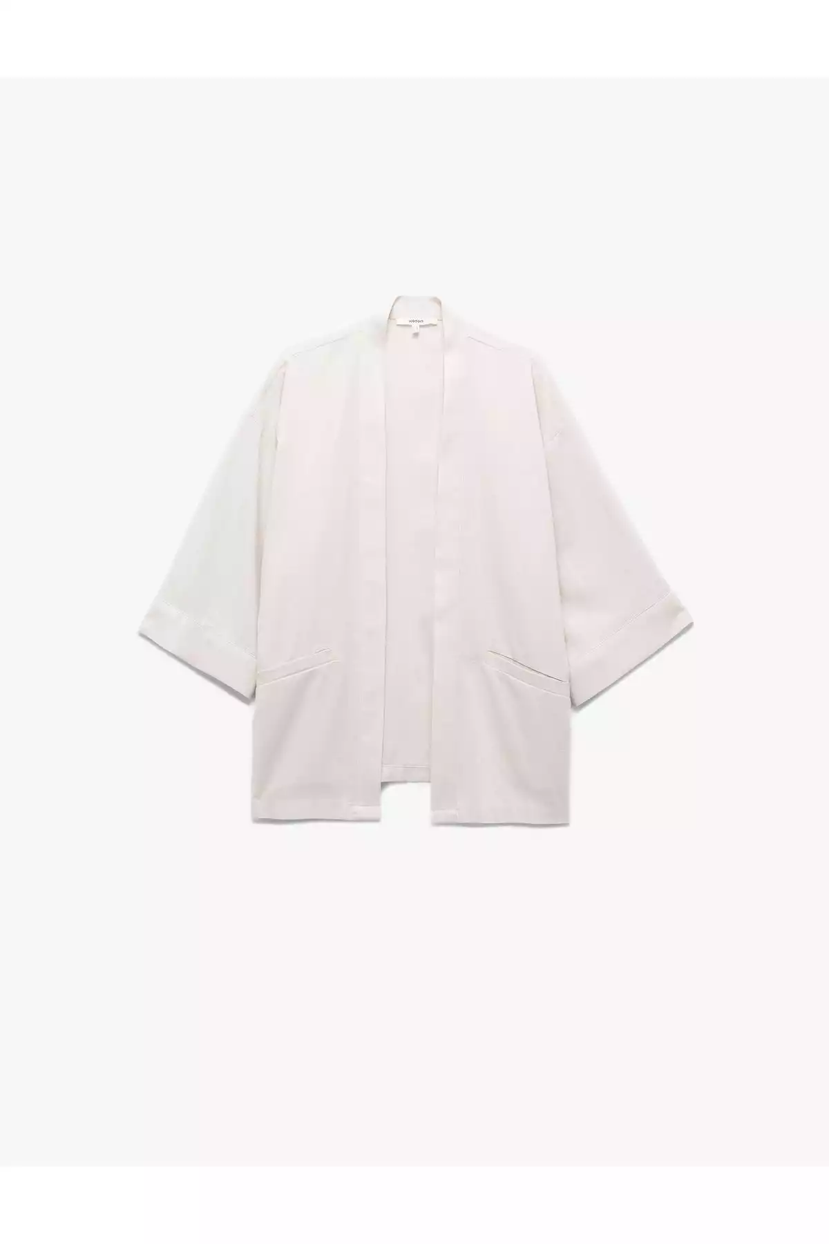 کیمونو جیب دار کتان نیم آستین گشاد برند Koton کد 1752763330