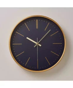ساعت دیواری ورونا آبی تیره طلایی سانتی متر برند Linens کد 1753904469